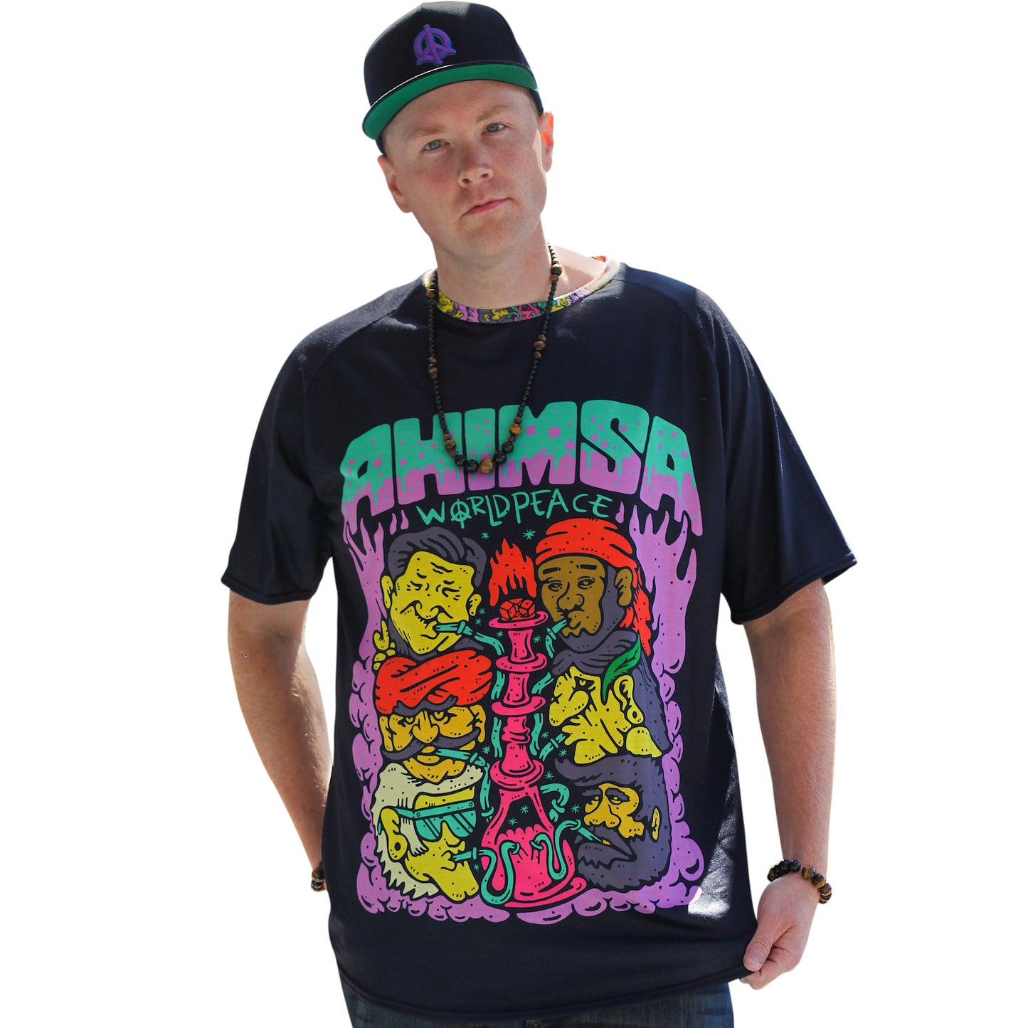 AHIMSA O-neck Unisex Short Sleeve T-shirt -PEACEGANG