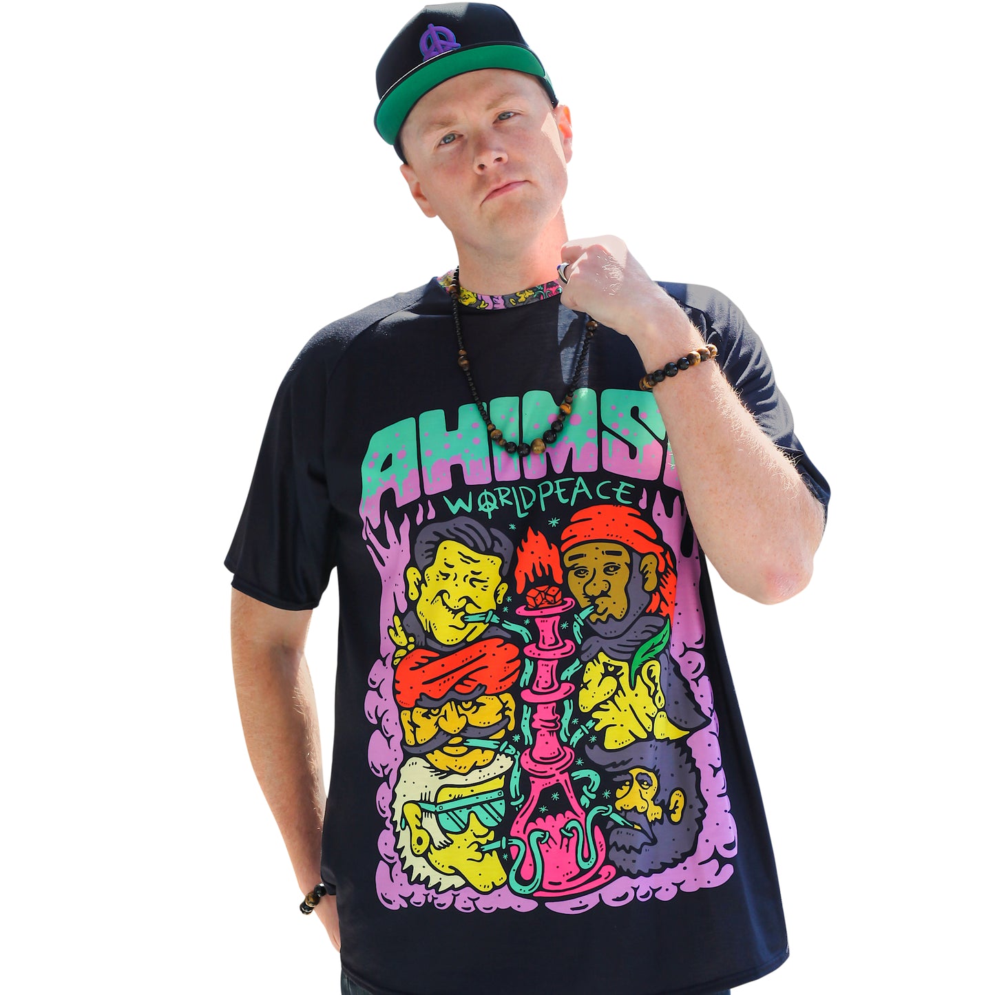 AHIMSA O-neck Unisex Short Sleeve T-shirt -PEACEGANG