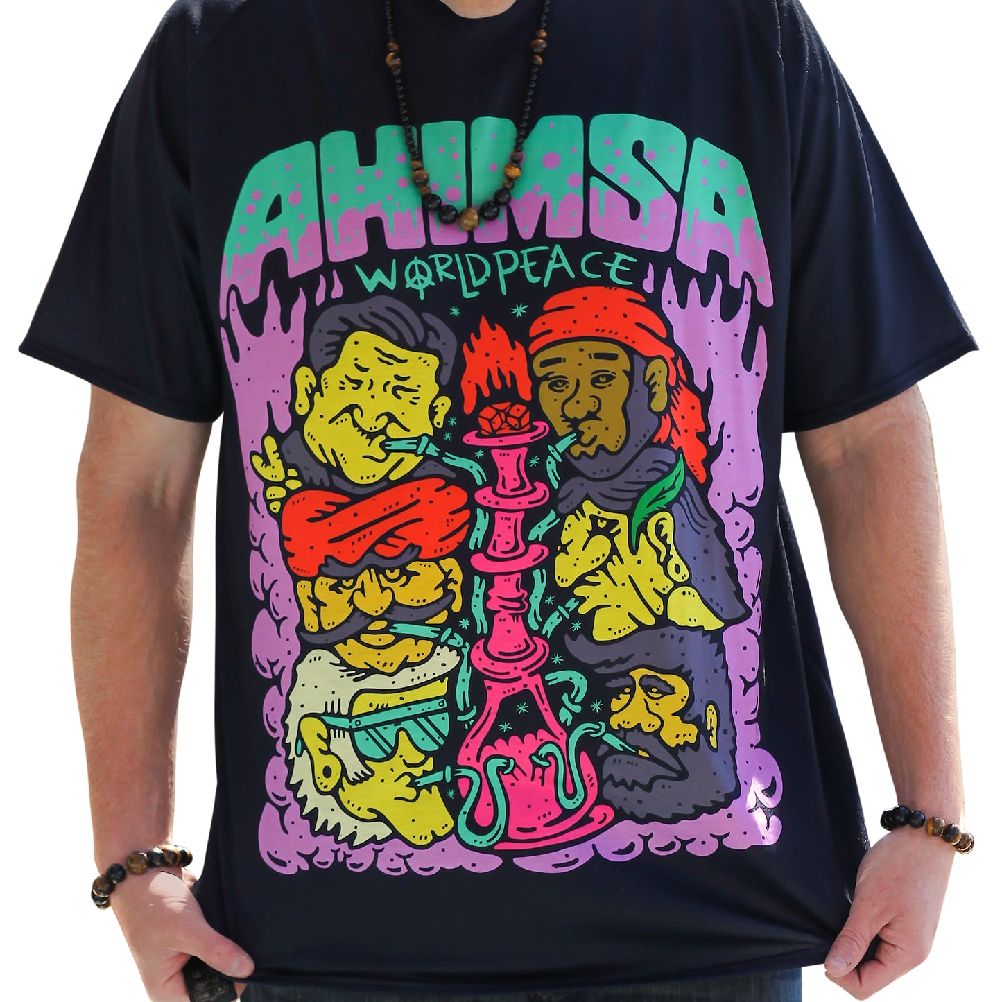 AHIMSA O-neck Unisex Short Sleeve T-shirt -PEACEGANG