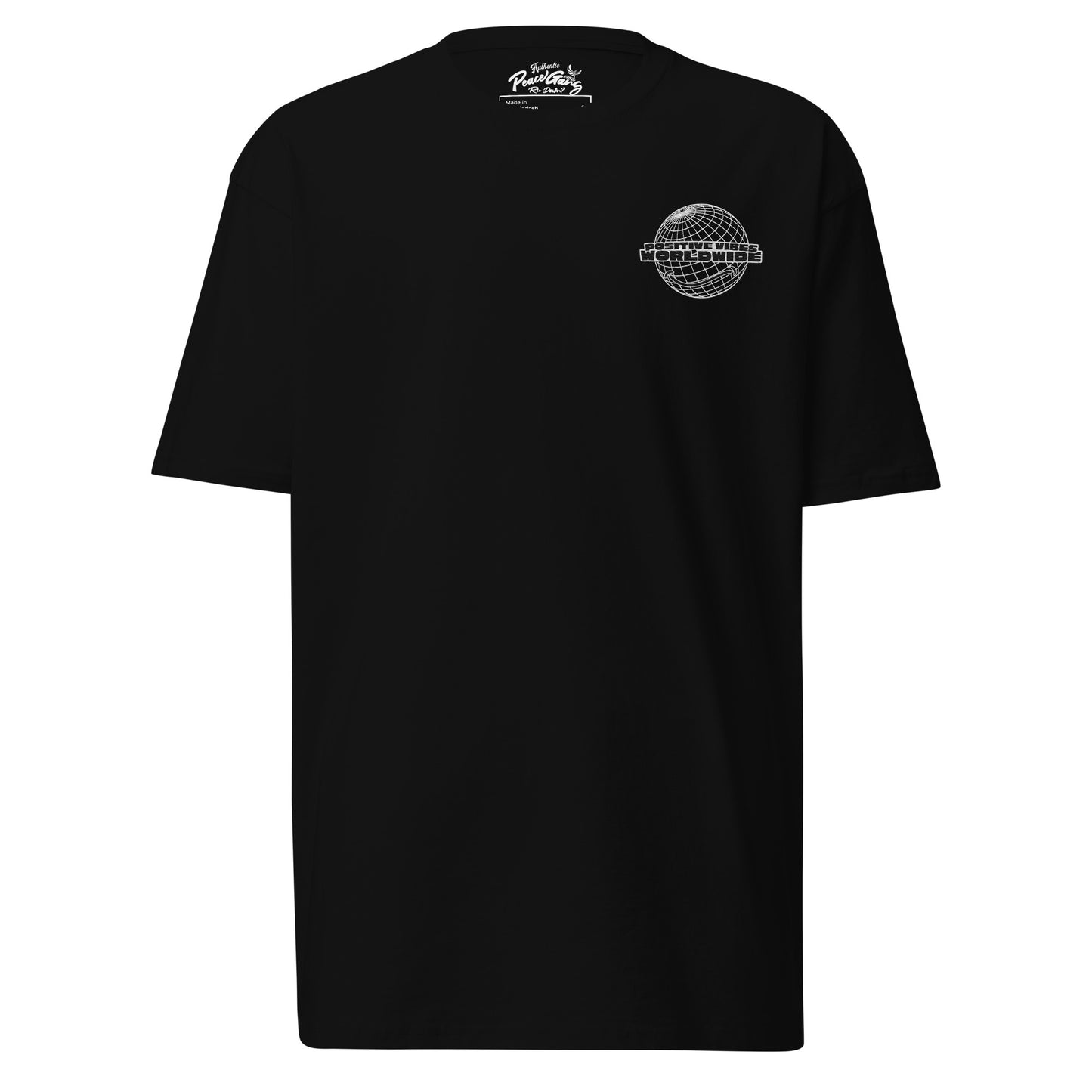 Streetwear Heavyweight T-Shirt "Positive Vibes Worldwide- Smiles Change The World" - PEACEGANG