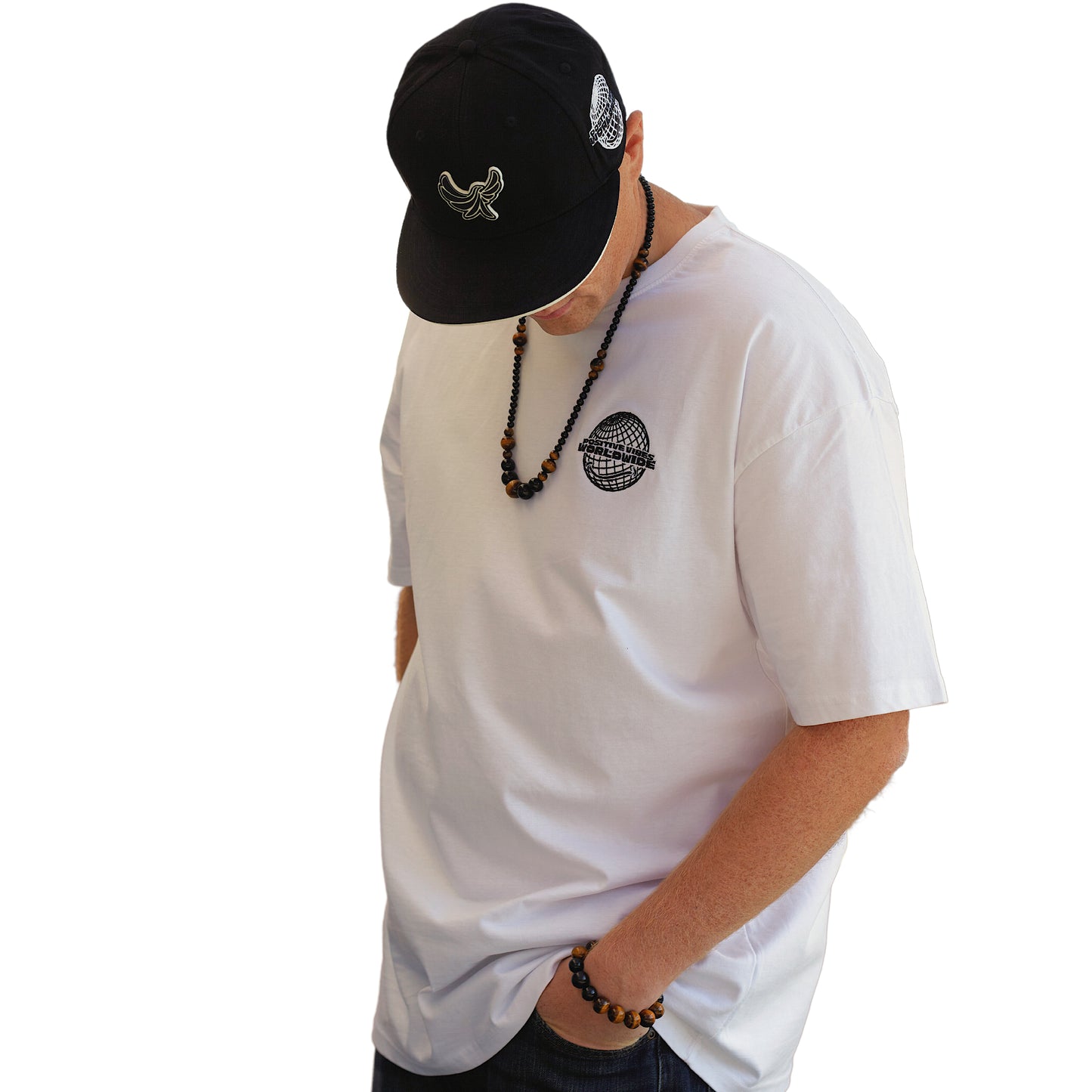 Streetwear Heavyweight T-Shirt "Positive Vibes Worldwide- Smiles Change The World" - PEACEGANG