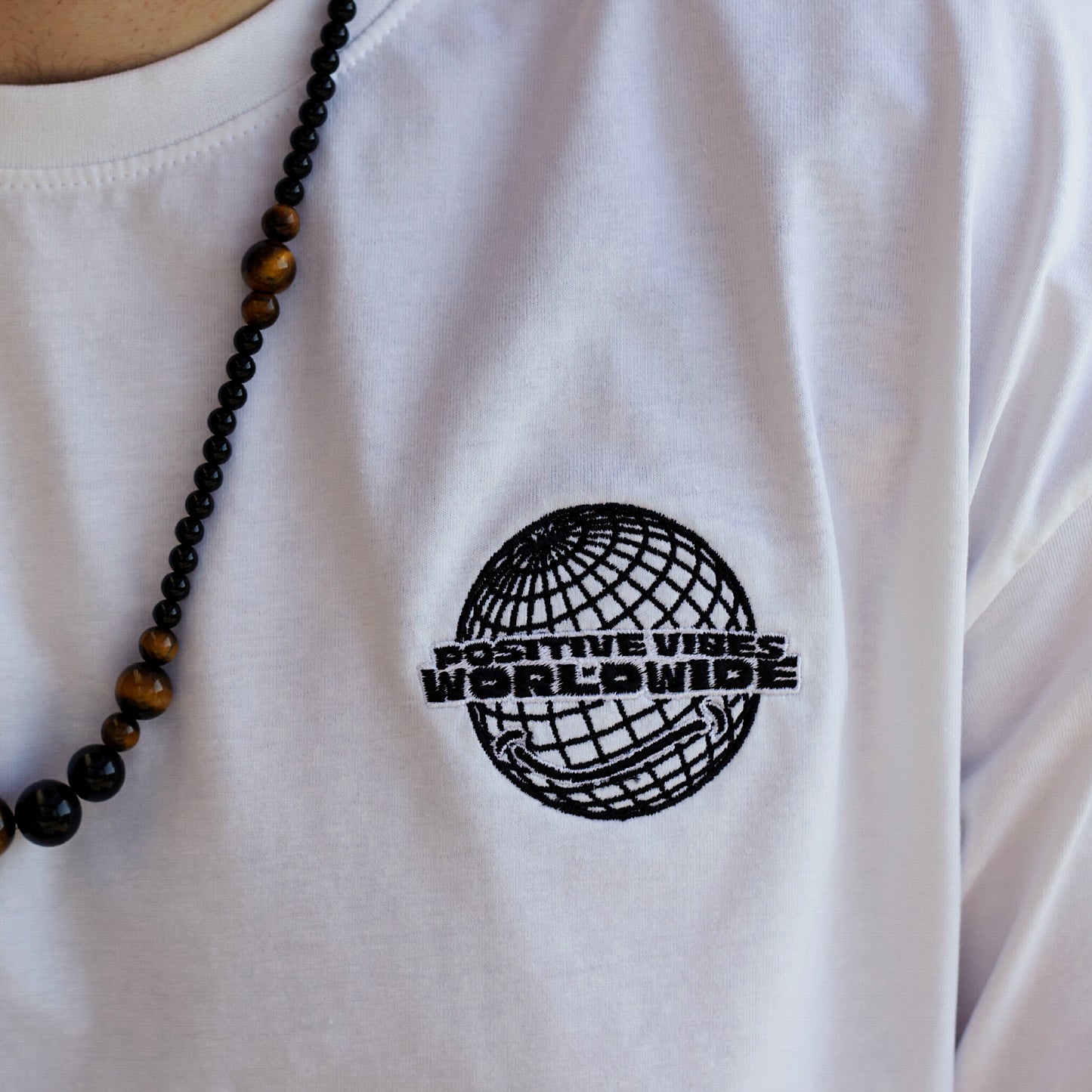 Streetwear Heavyweight T-Shirt "Positive Vibes Worldwide- Smiles Change The World" - PEACEGANG