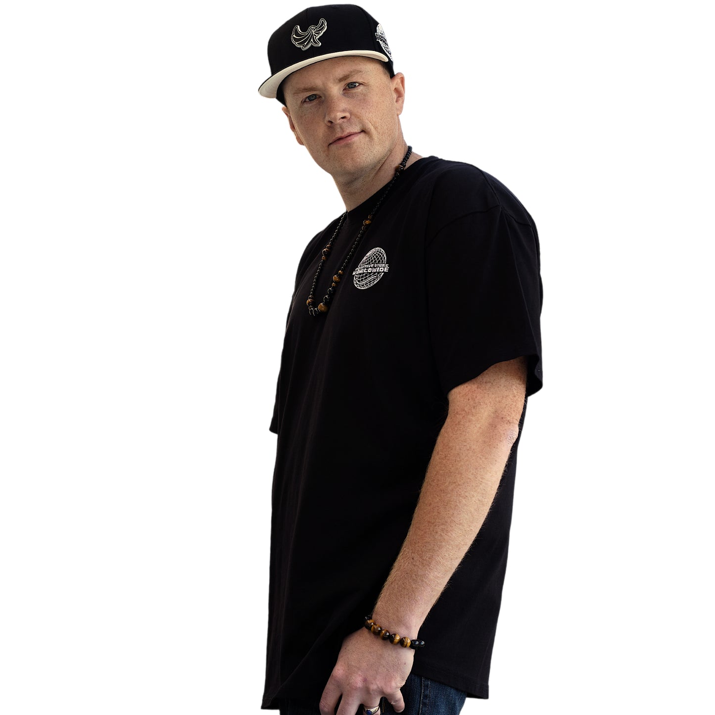 Streetwear Heavyweight T-Shirt "Positive Vibes Worldwide- Smiles Change The World" - PEACEGANG