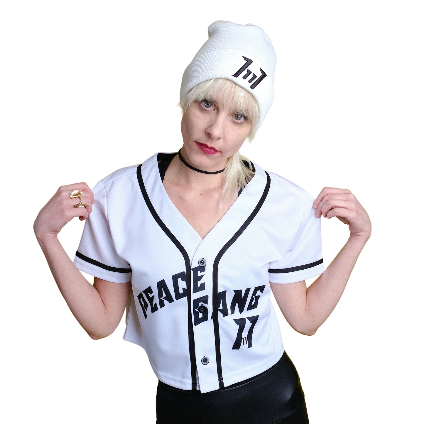 White Cropped Jersey 11:11 -PEACE GANG