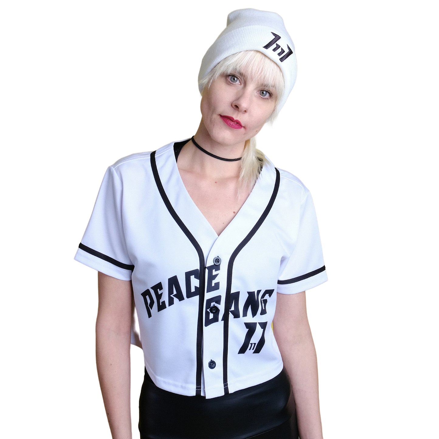 White Cropped Jersey 11:11 -PEACE GANG