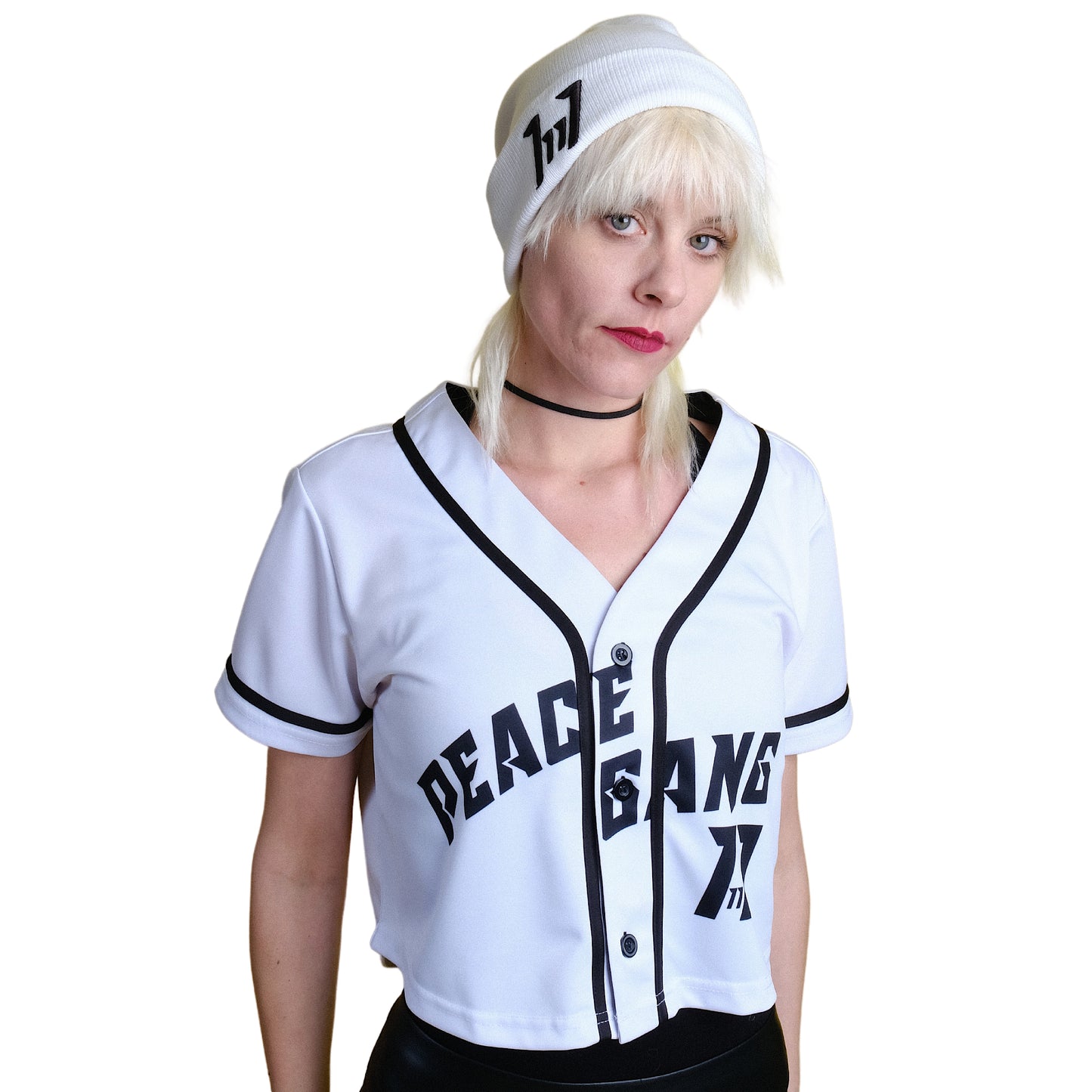 White Cropped Jersey 11:11 -PEACE GANG