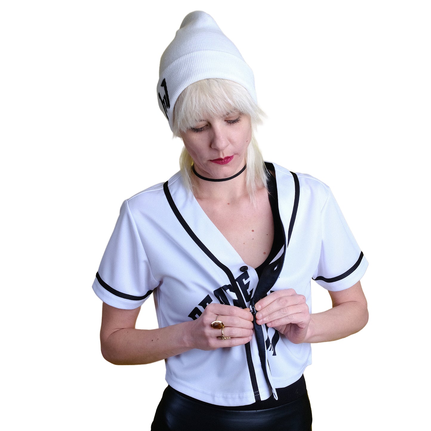 White Cropped Jersey 11:11 -PEACE GANG
