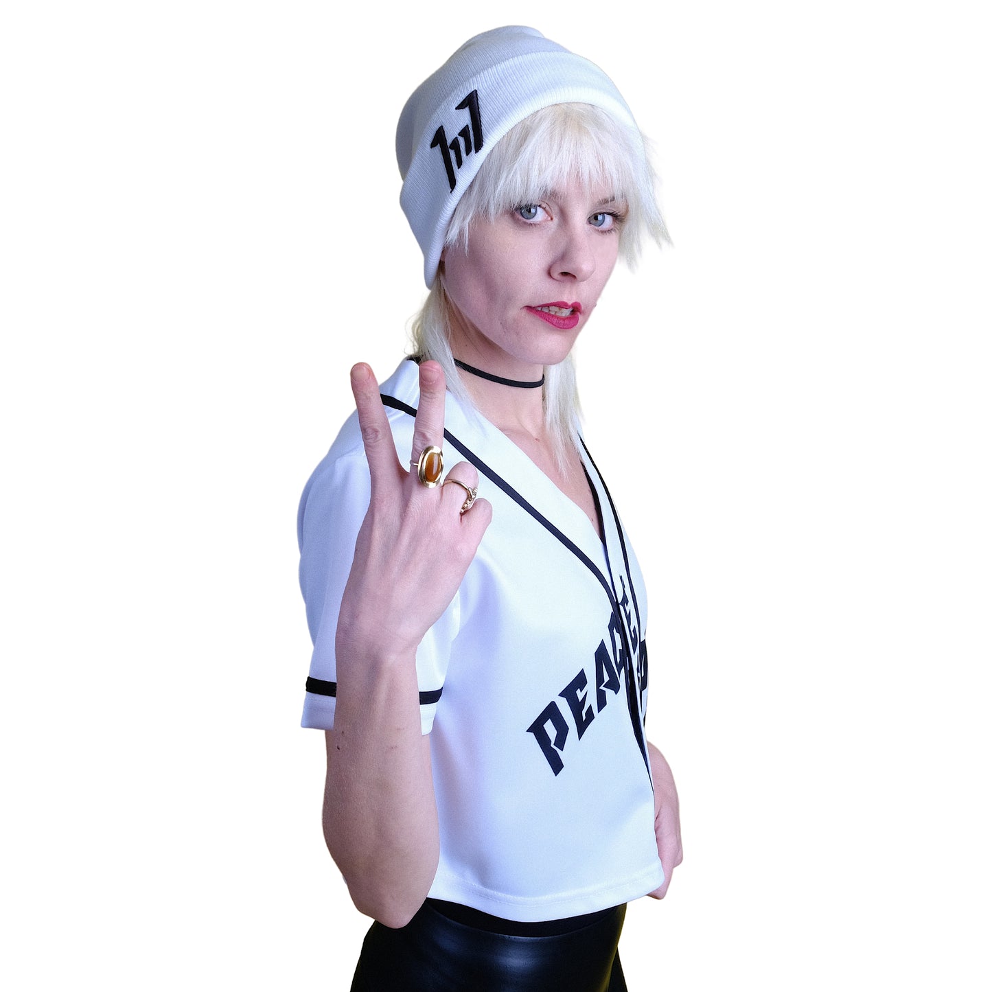 White Cropped Jersey 11:11 -PEACE GANG