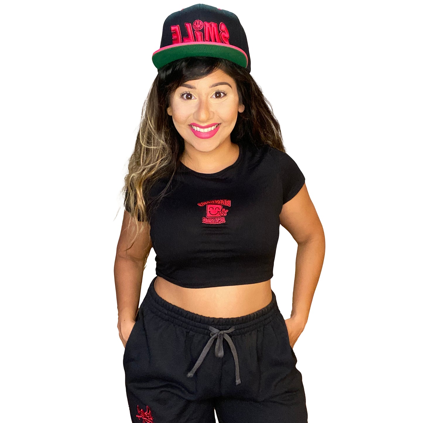 PG worldwide Smiley Women’s Crop Tee