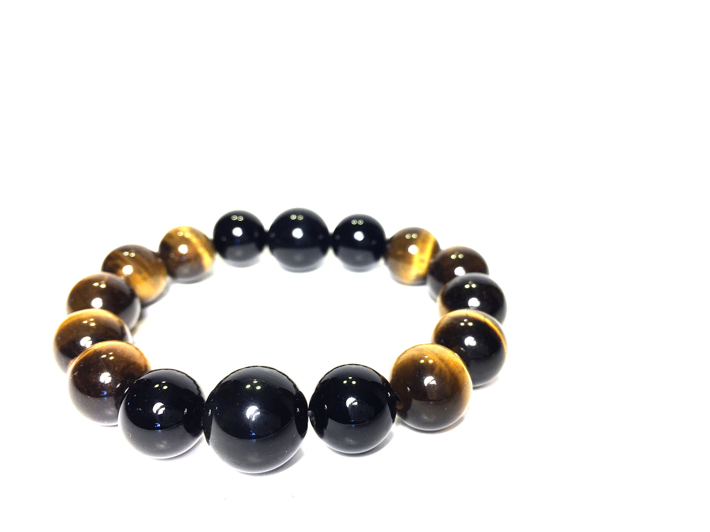 Tiger Eye, Black Obsidian Bracelet
