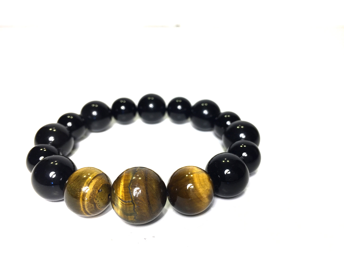 Tiger Eye, Rainbow Obsidian Bracelet