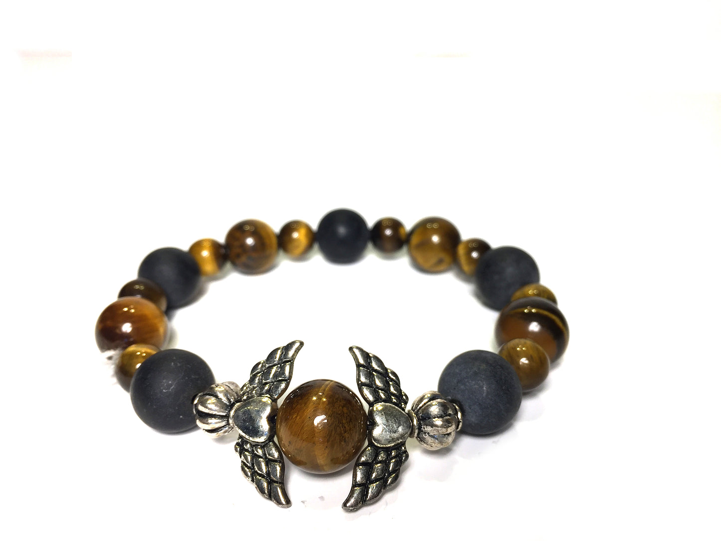 Tiger Eye, Matte Black Onyx Bracelet