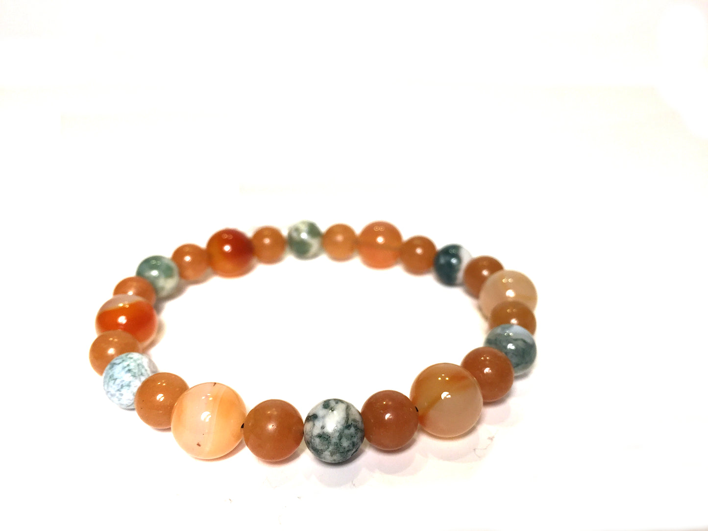 Carnelian, Tree Agate Bracelet
