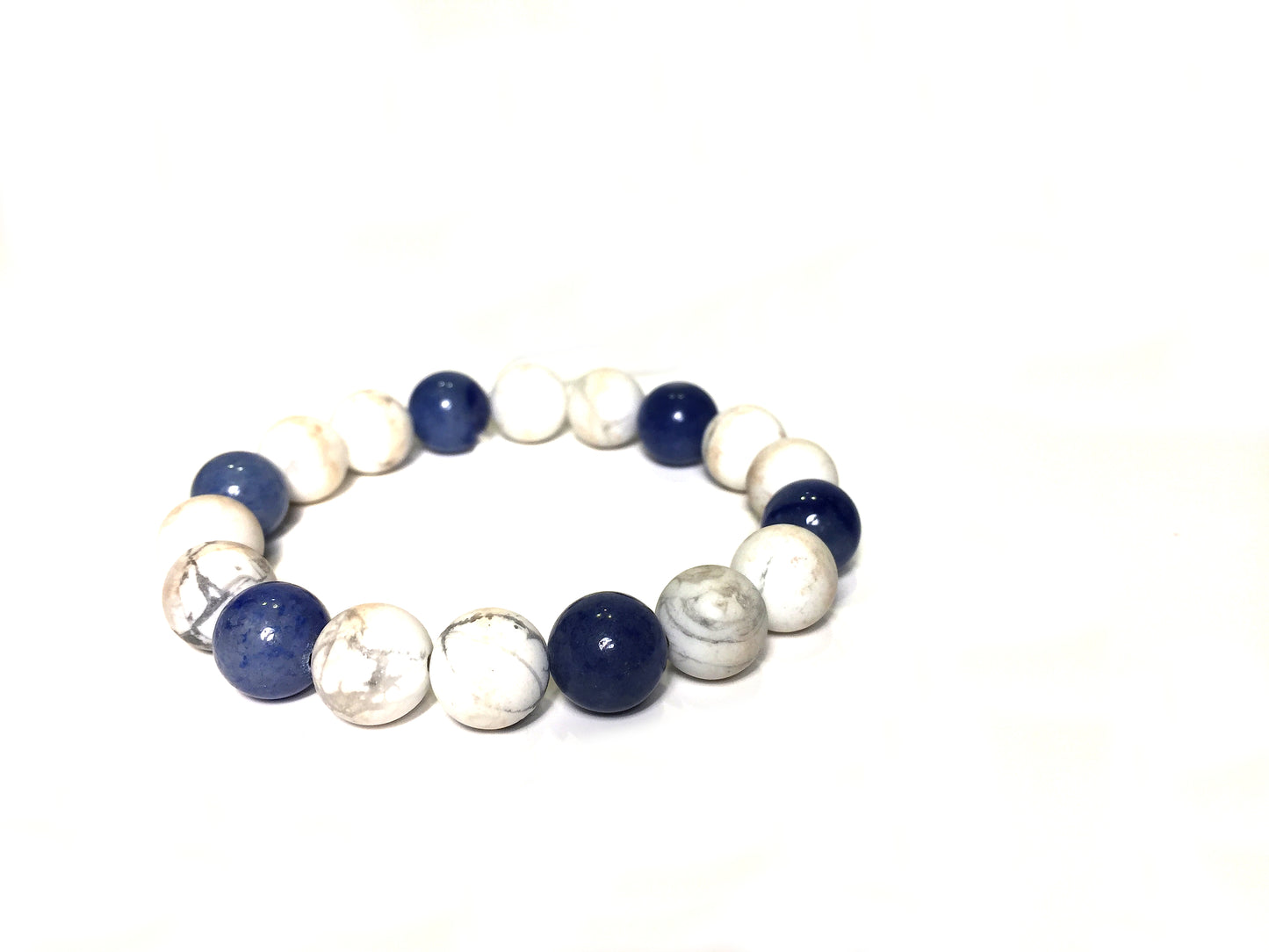 Blue Quartz, Howlite Bracelet