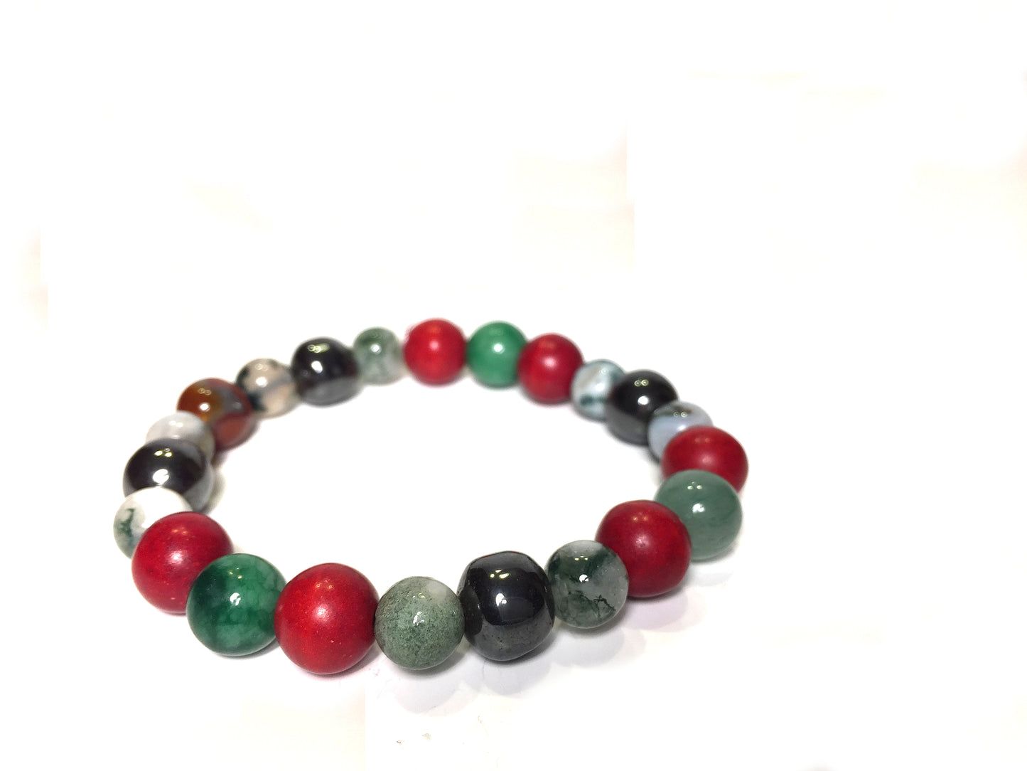 Hematite, Tree Agate, Adventrine Bracelet