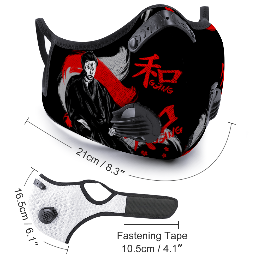 " Kanji" Fashion Facemask Breathing Valve