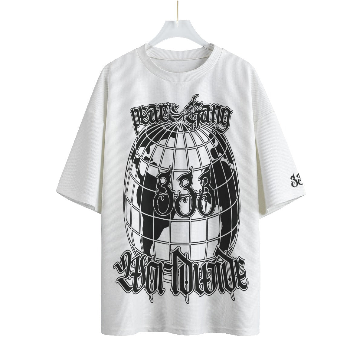 PeaceGang " 333 " Waffle Knit Unisex Drop-shoulder T-shirt