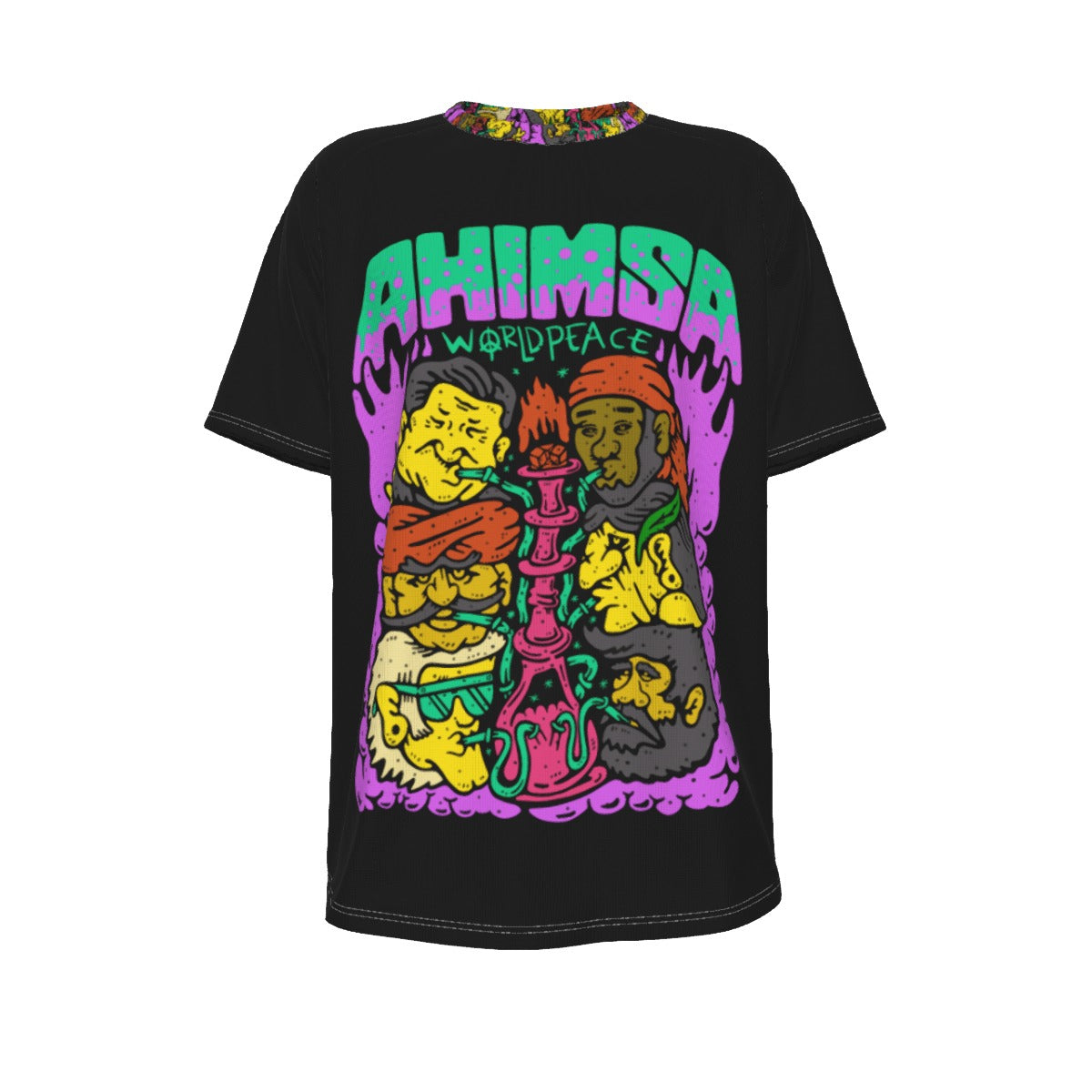AHIMSA O-neck Unisex Short Sleeve T-shirt -PEACEGANG