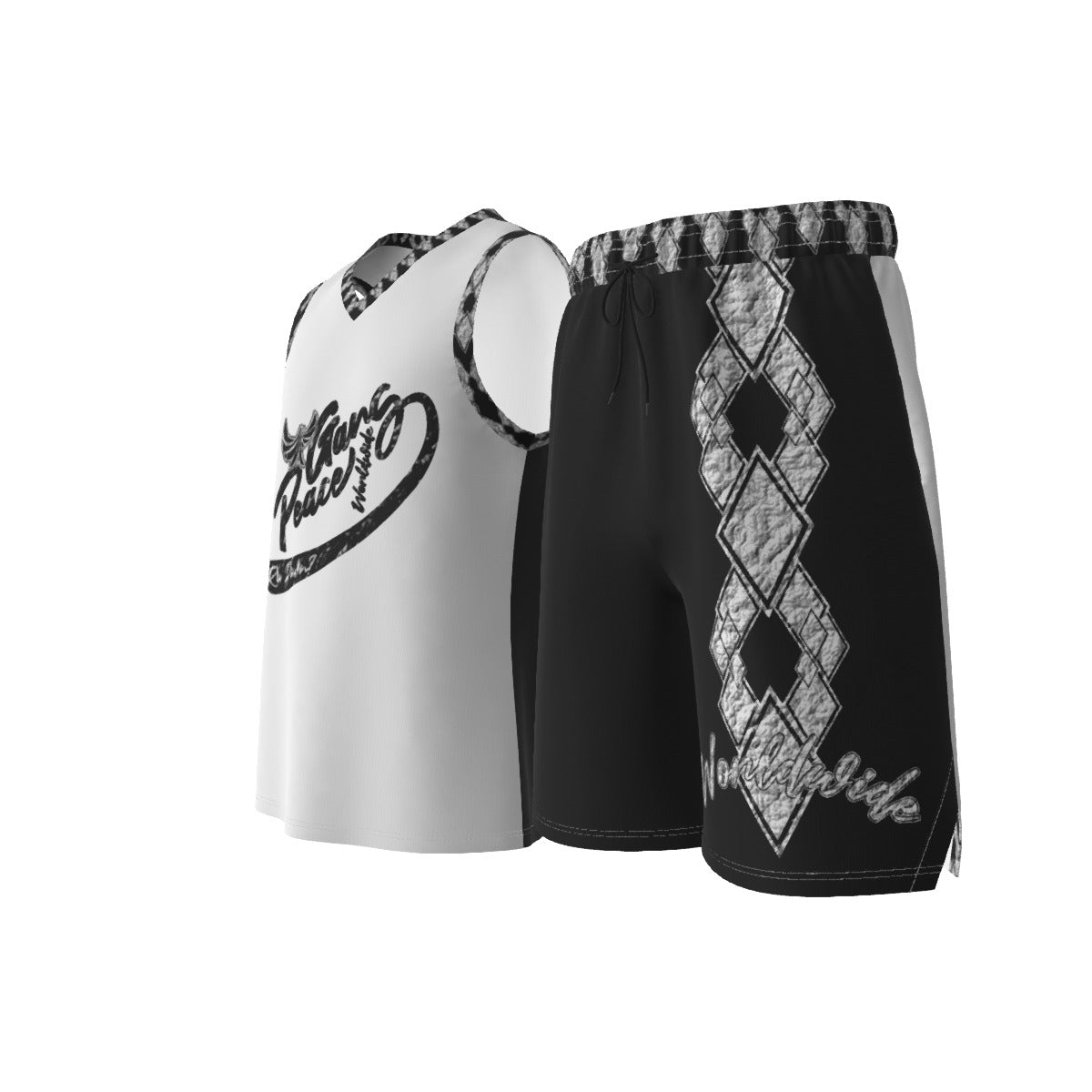 V Neck Basketball Jersey & Shorts - PEACE GANG WORLDWIDE