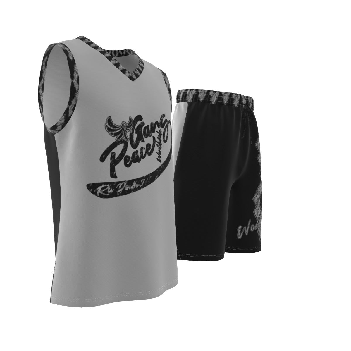 V Neck Basketball Jersey & Shorts - PEACE GANG WORLDWIDE