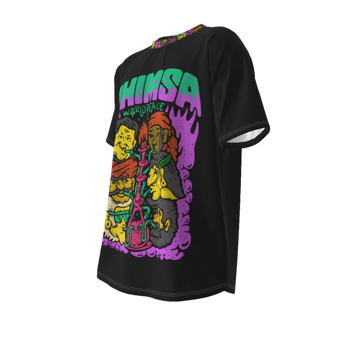 AHIMSA O-neck Unisex Short Sleeve T-shirt -PEACEGANG