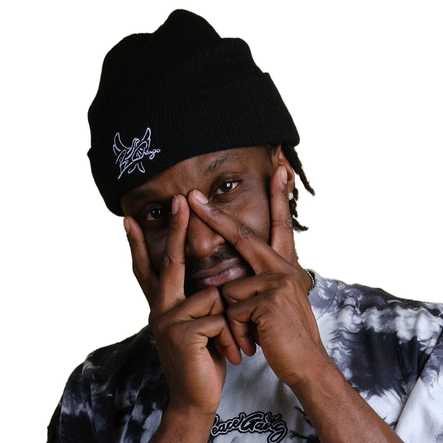 Recycled cuffed beanie " BE CHANGE " PEACE GANG
