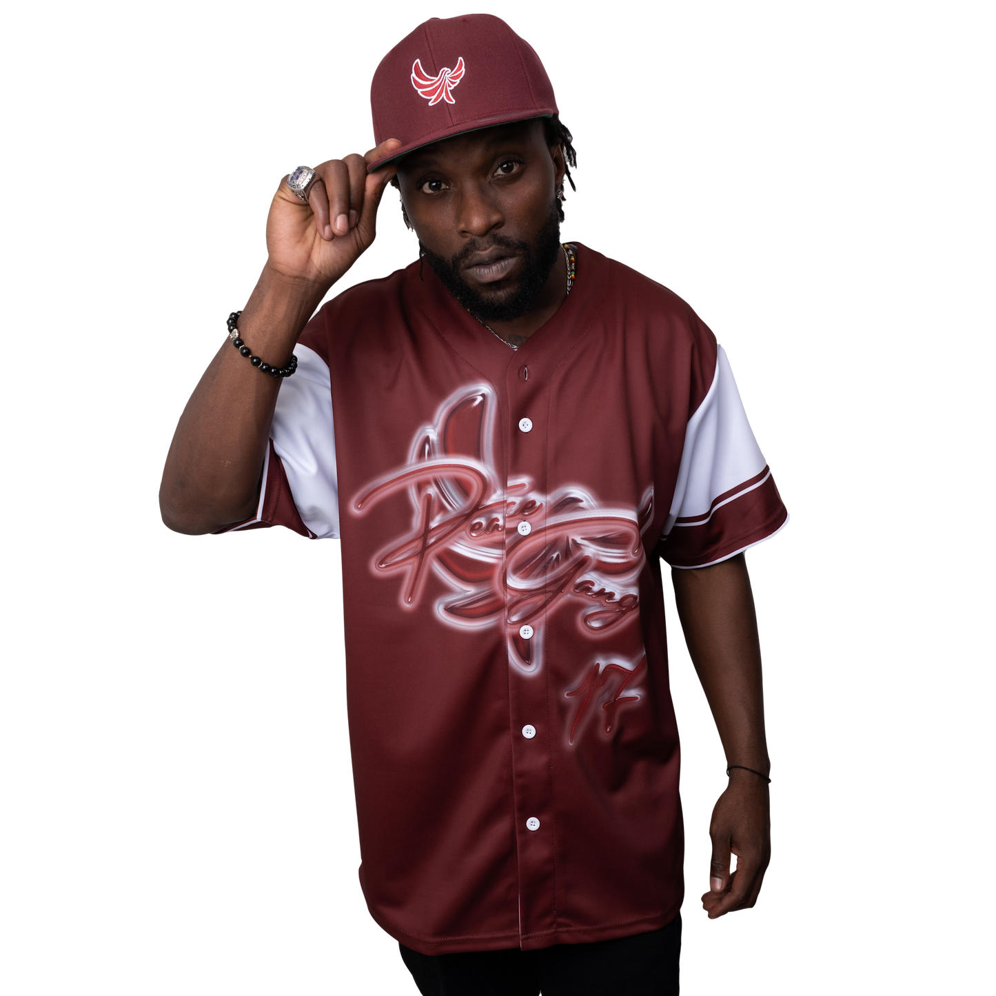 Button Up Jersey-PEACE GANG