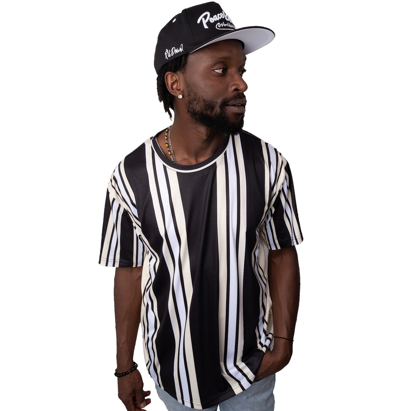 Unisex T-Shirt Khaki Striped PEACE GANG