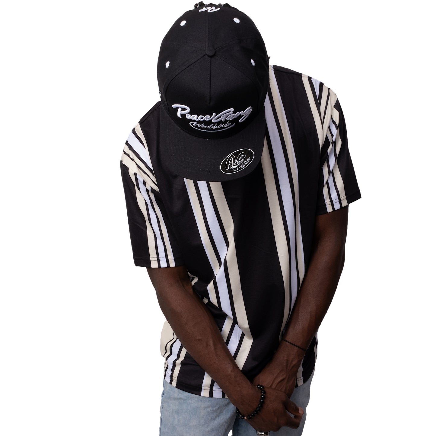 Unisex T-Shirt Khaki Striped PEACE GANG