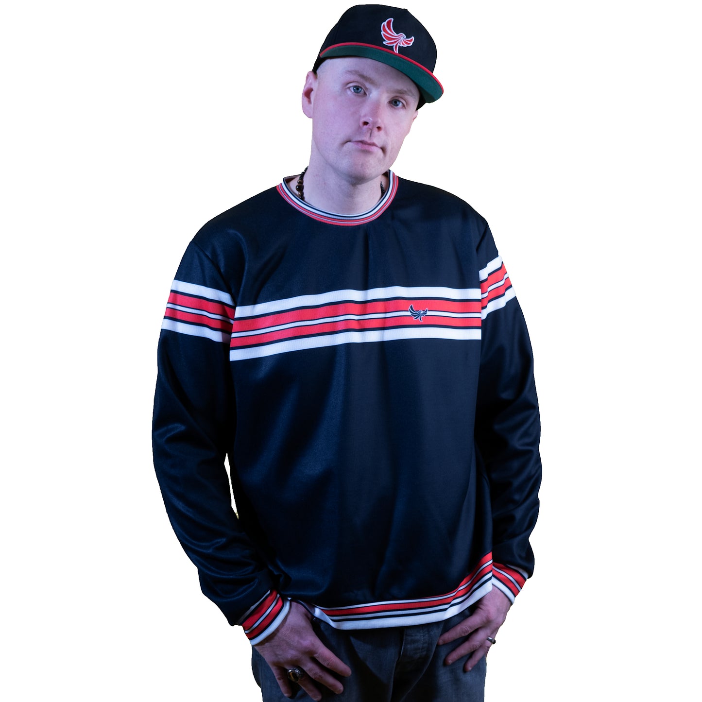Crewneck Unisex Fashion Sweater Black & Red - PEACE GANG