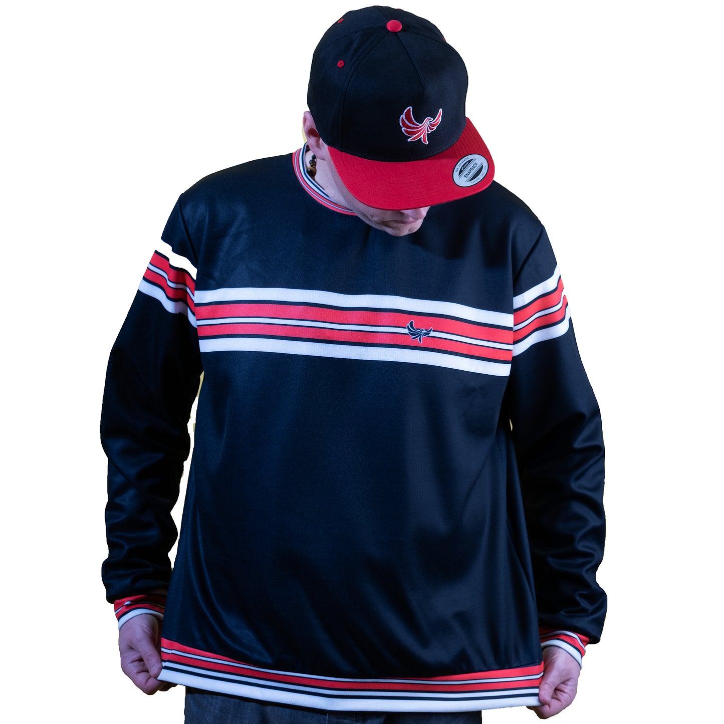 Crewneck Unisex Fashion Sweater Black & Red - PEACE GANG