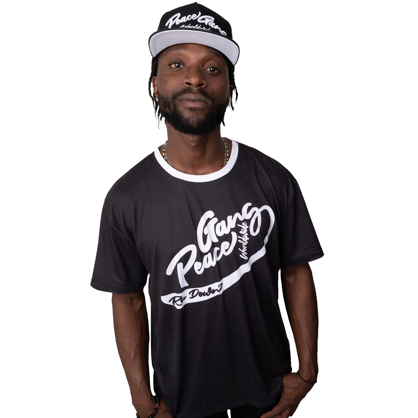 Unisex T-Shirt Black Original " Worldwide " PEACE GANG