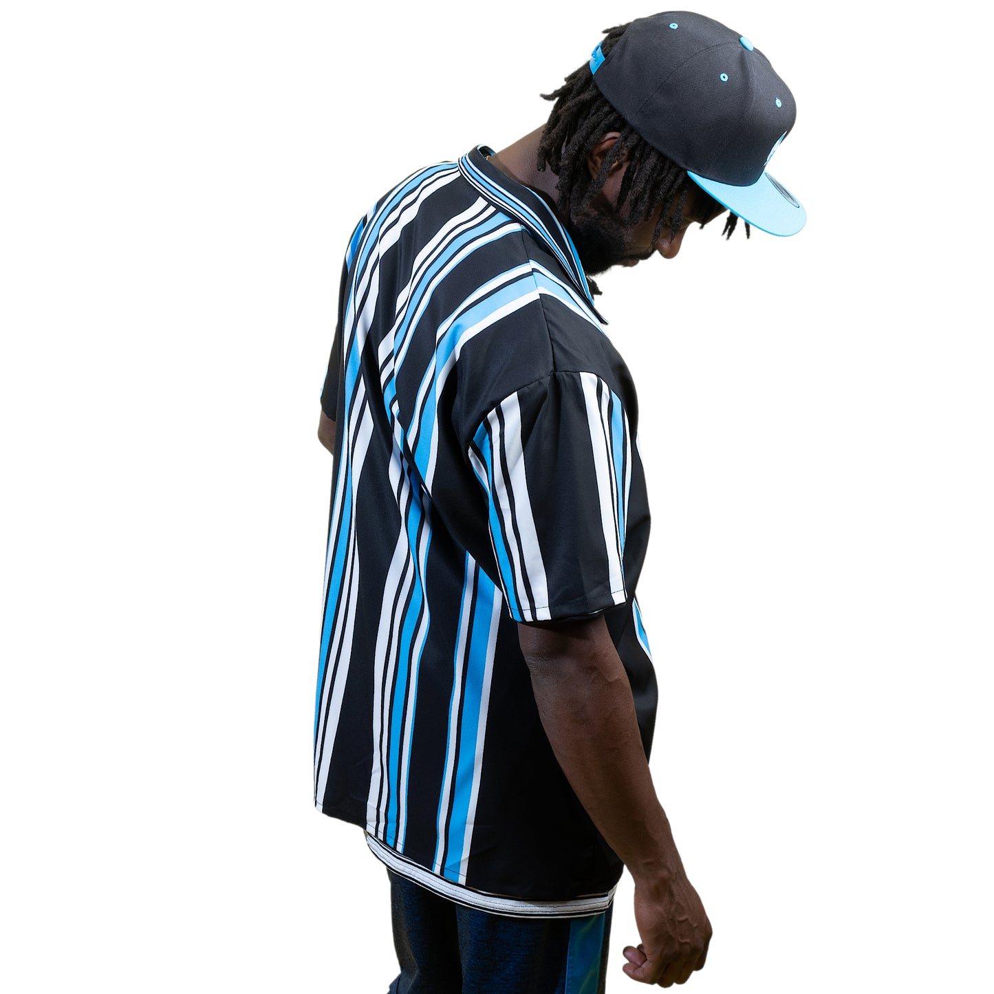 Button Down Shirt White Blue Striped - PEACE GANG