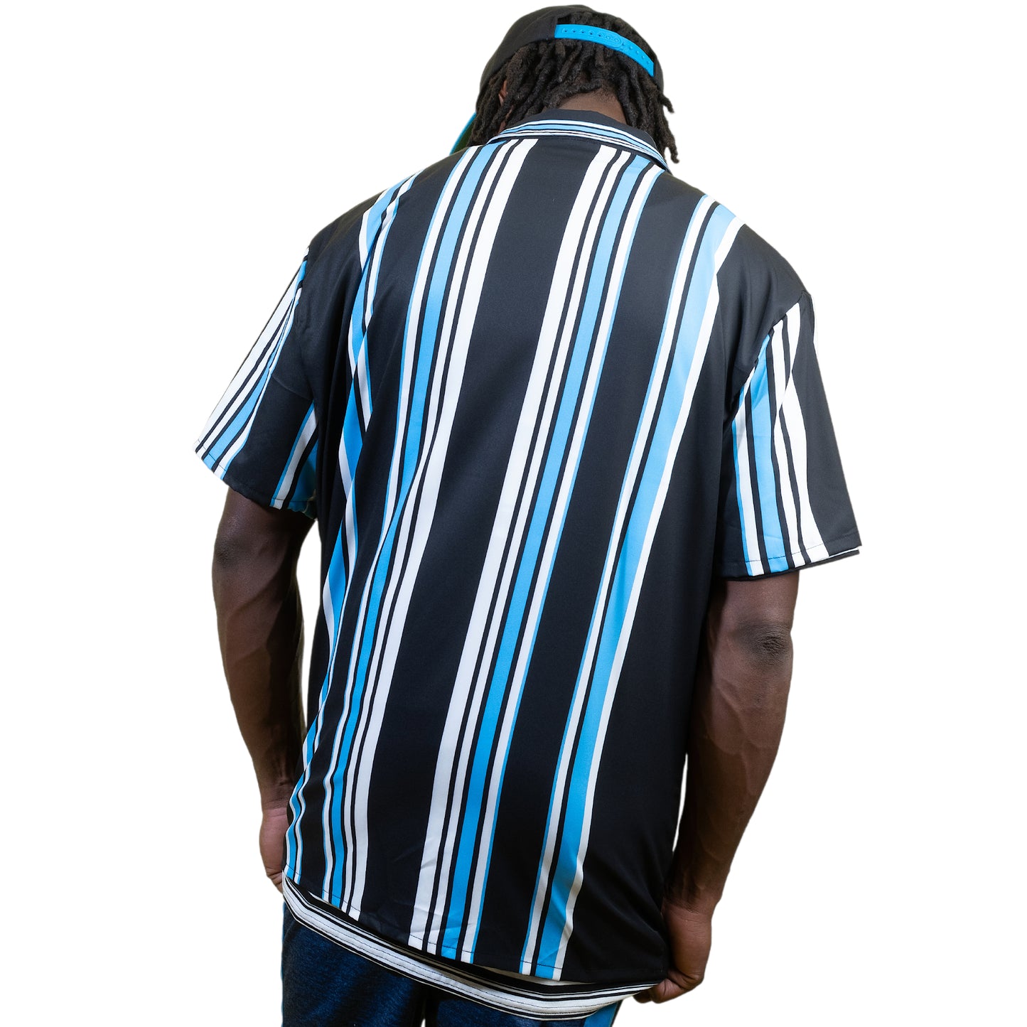 Button Down Shirt White Blue Striped - PEACE GANG