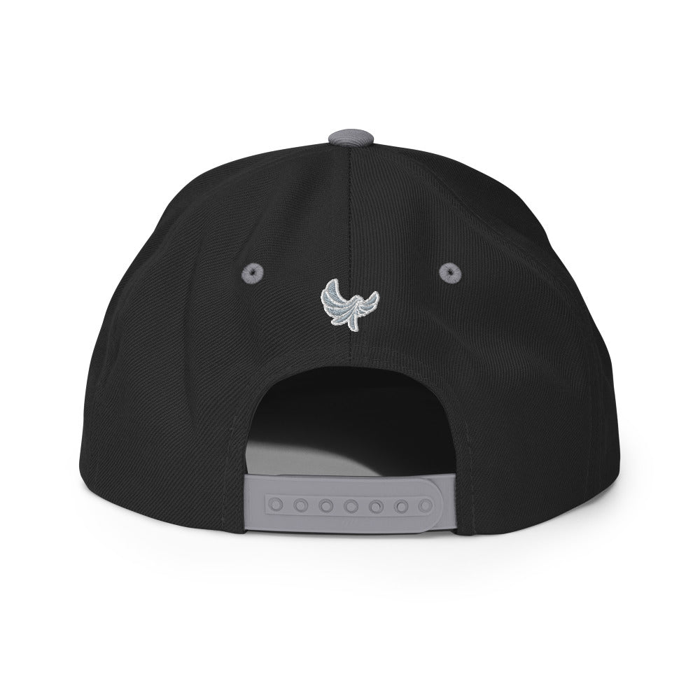 High Profile 6 Panel Flat Bill Snap-back Cap -PEACE GANG