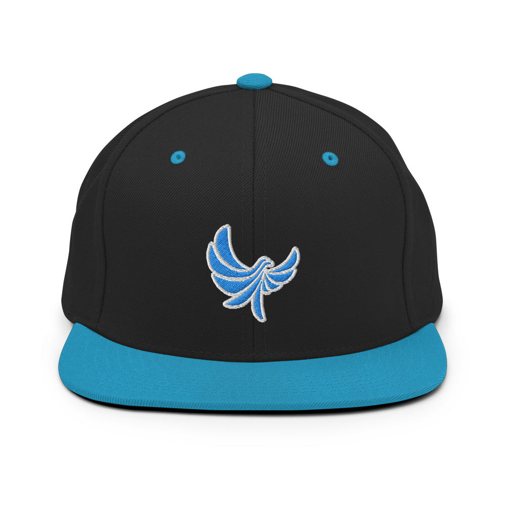 High Profile 6 Panel Flat Bill Snap-back Cap -PEACE GANG