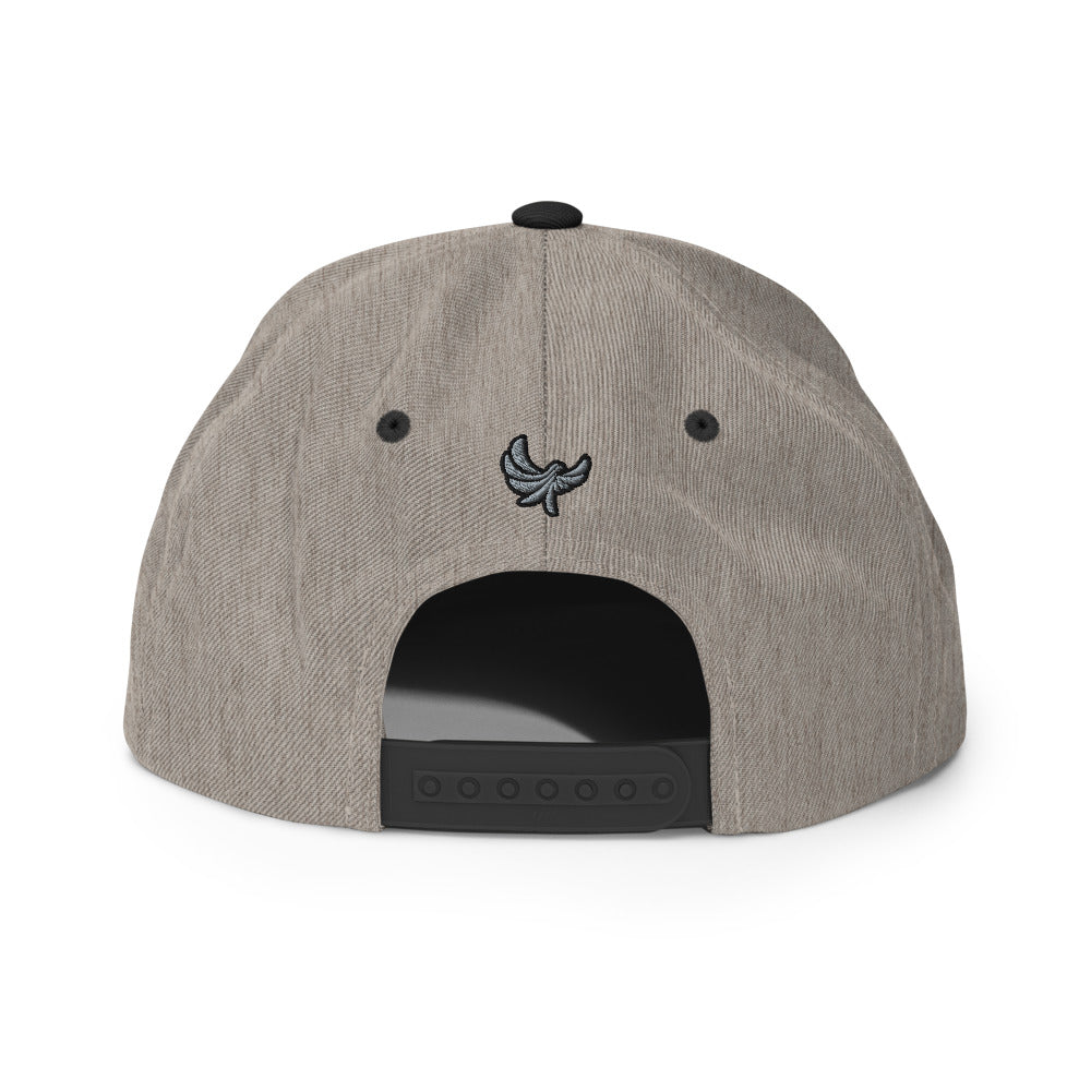 High Profile 6 Panel Flat Bill Snap-back Cap -PEACE GANG