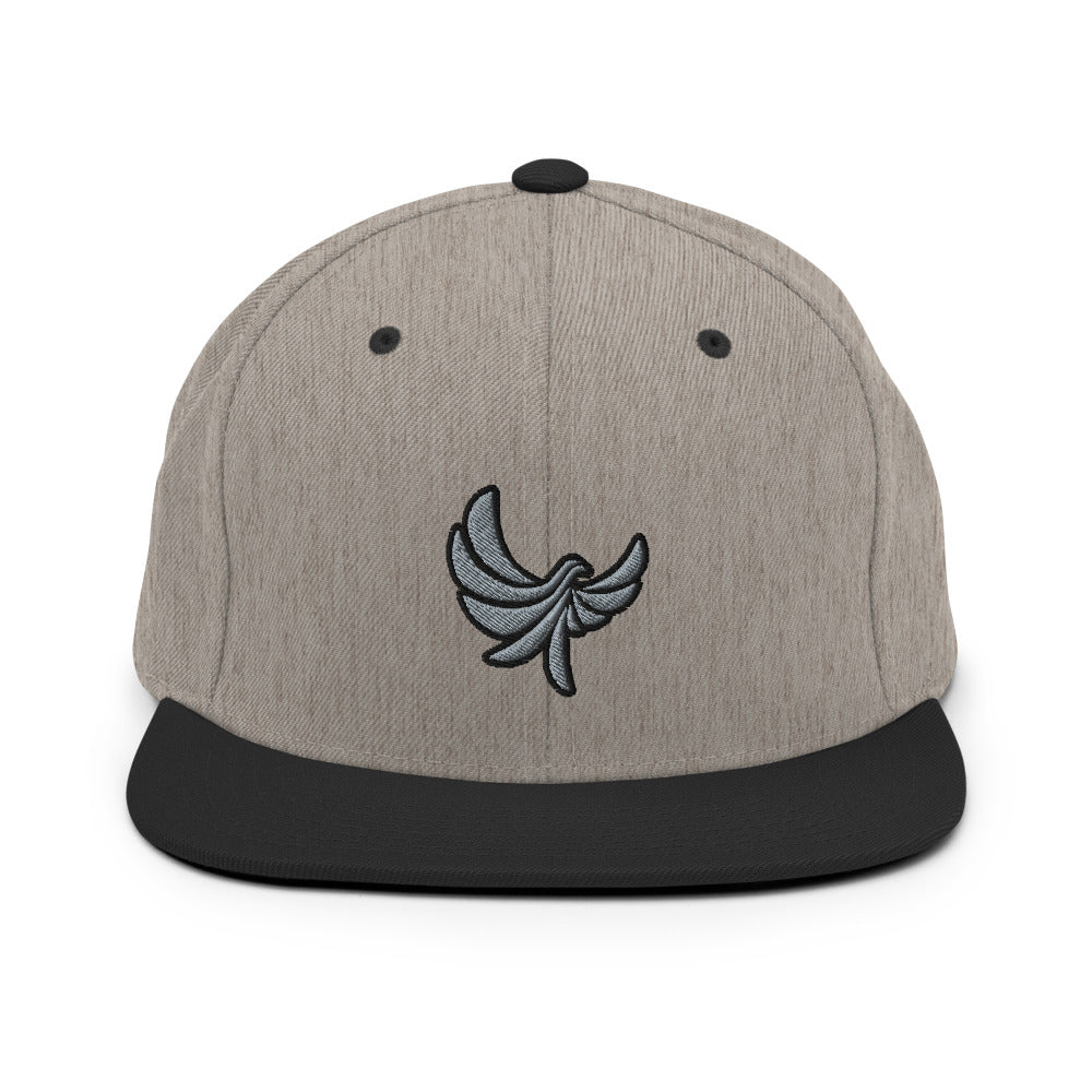 High Profile 6 Panel Flat Bill Snap-back Cap -PEACE GANG