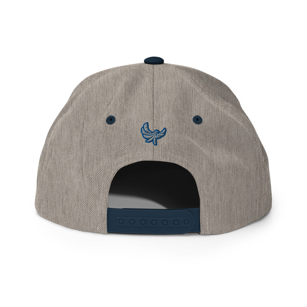 High Profile 6 Panel Flat Bill Snap-back Cap -PEACE GANG