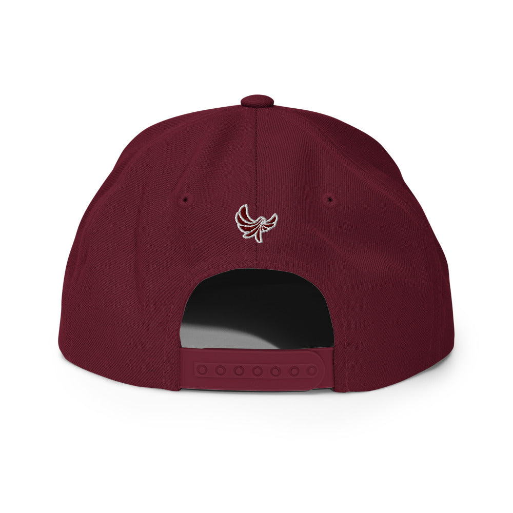 High Profile 6 Panel Flat Bill Snap-back Cap -PEACE GANG