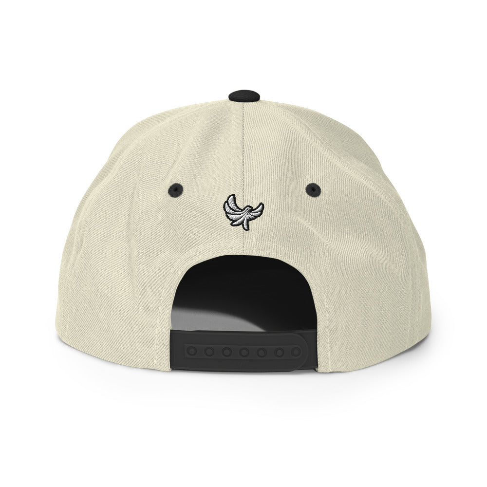 High Profile 6 Panel Flat Bill Snap-back Cap -PEACE GANG