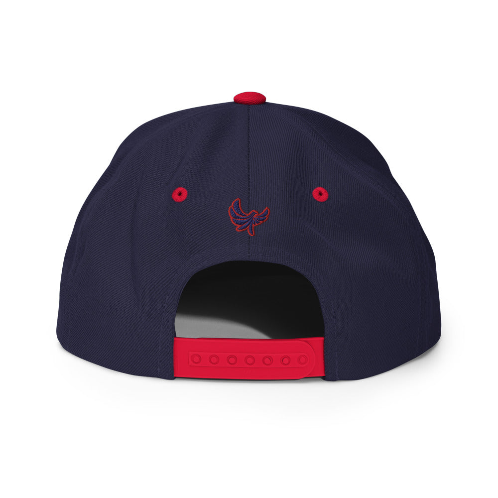 High Profile 6 Panel Flat Bill Snap-back Cap -PEACE GANG