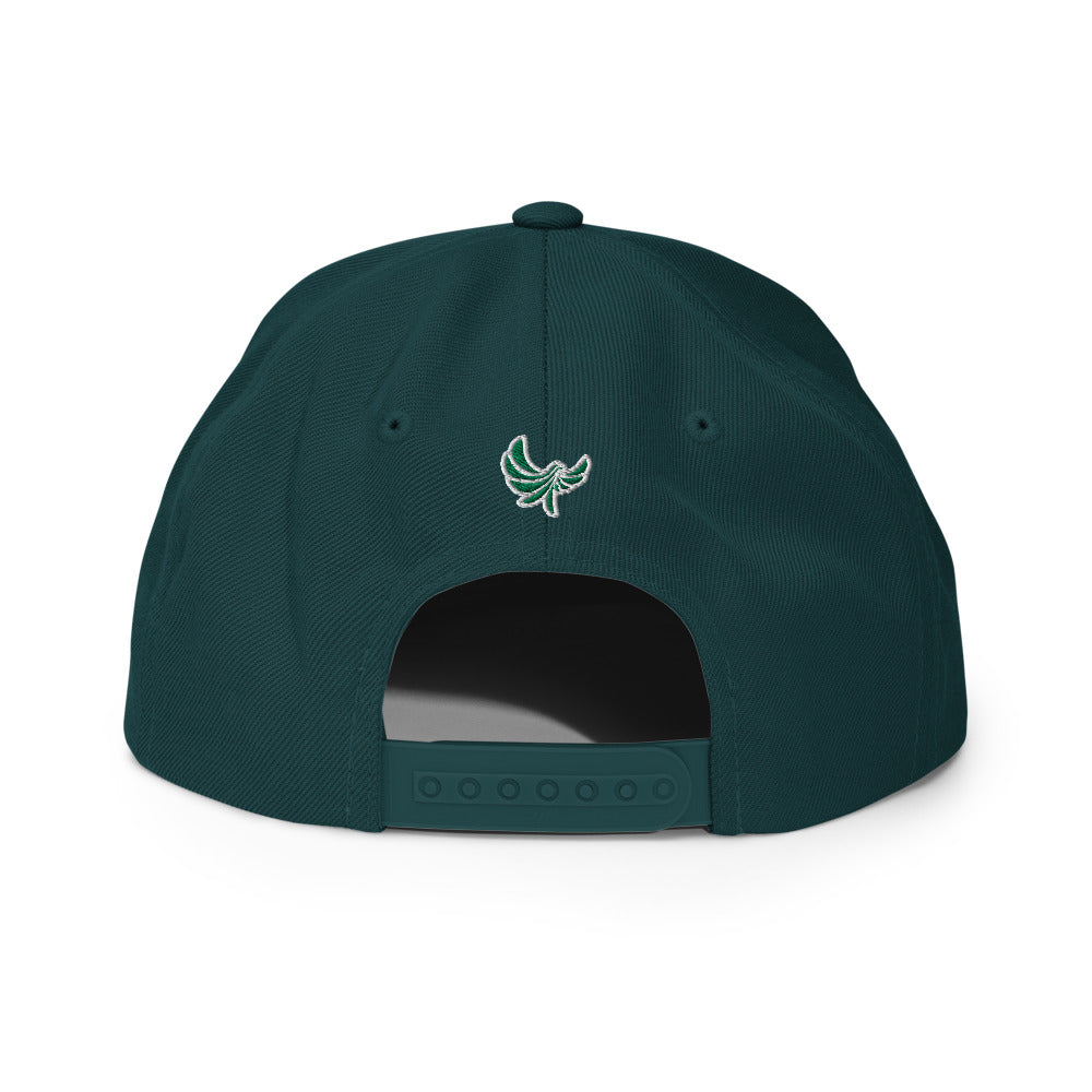 High Profile 6 Panel Flat Bill Snap-back Cap -PEACE GANG