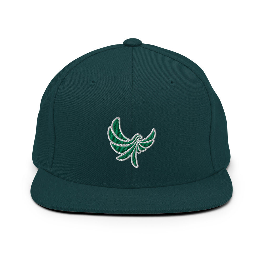 High Profile 6 Panel Flat Bill Snap-back Cap -PEACE GANG