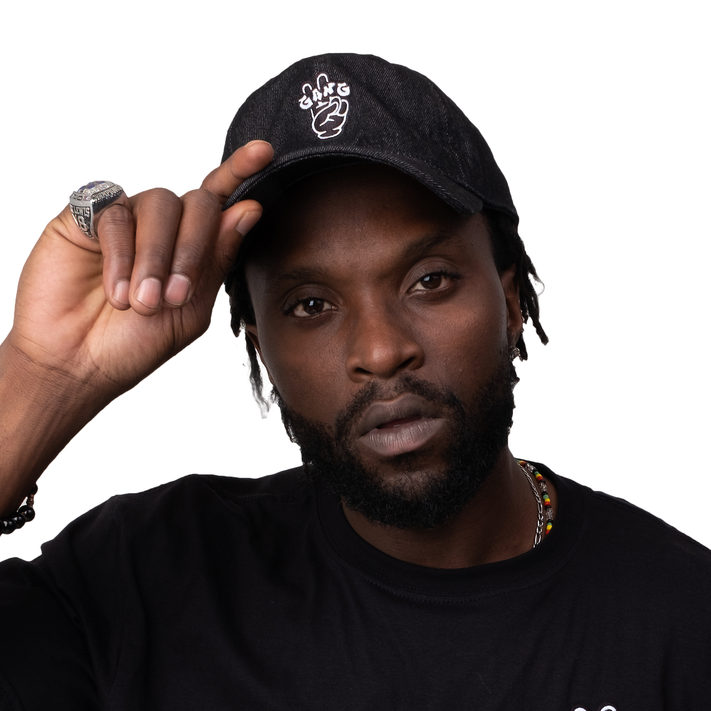 Embroidered 6 panel Denim Dad Cap - PEACE GANG
