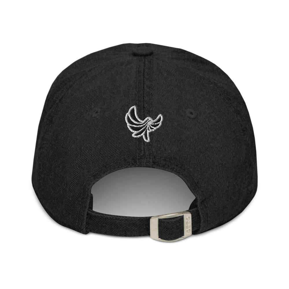 Embroidered 6 panel Denim Dad Cap - PEACE GANG