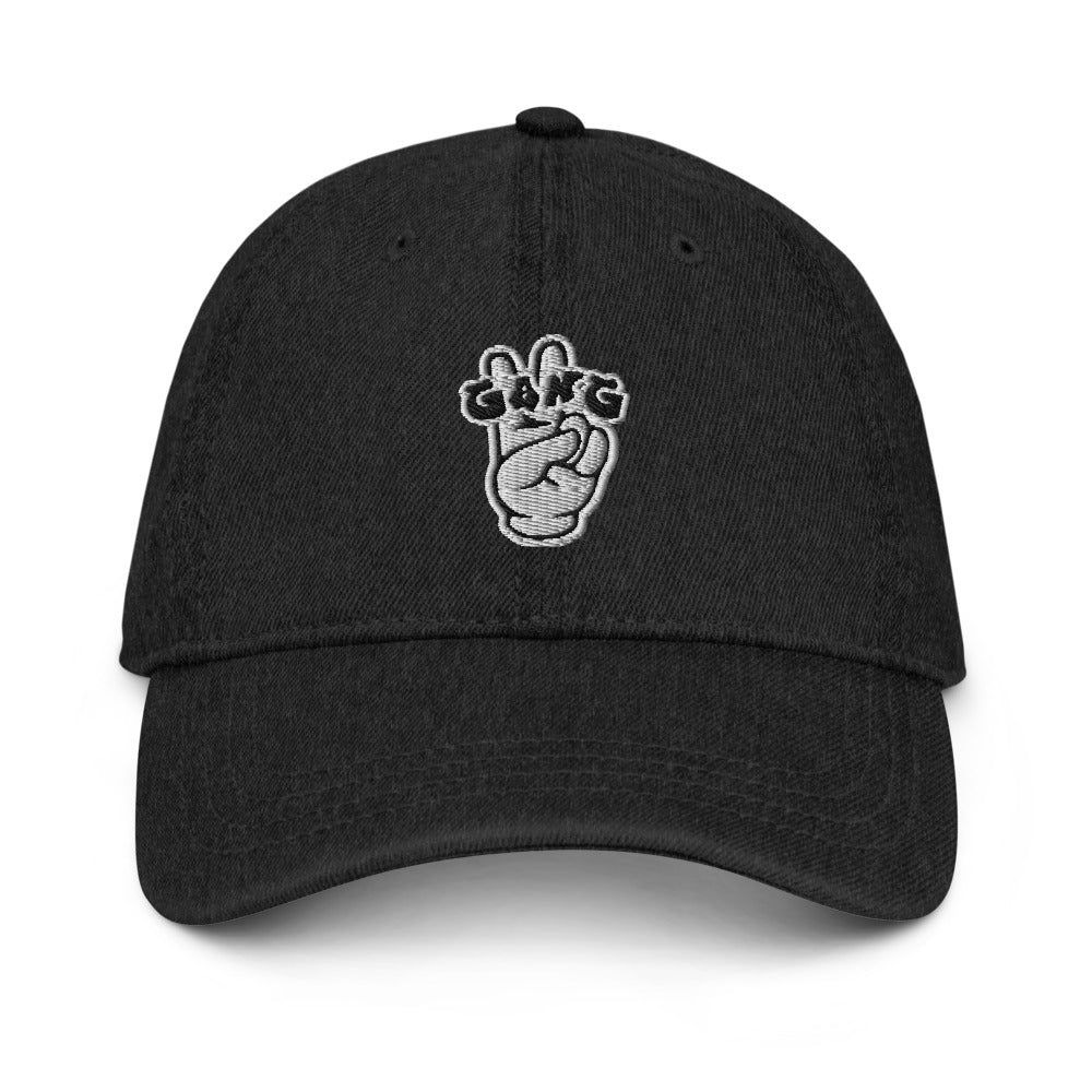 Embroidered 6 panel Denim Dad Cap - PEACE GANG