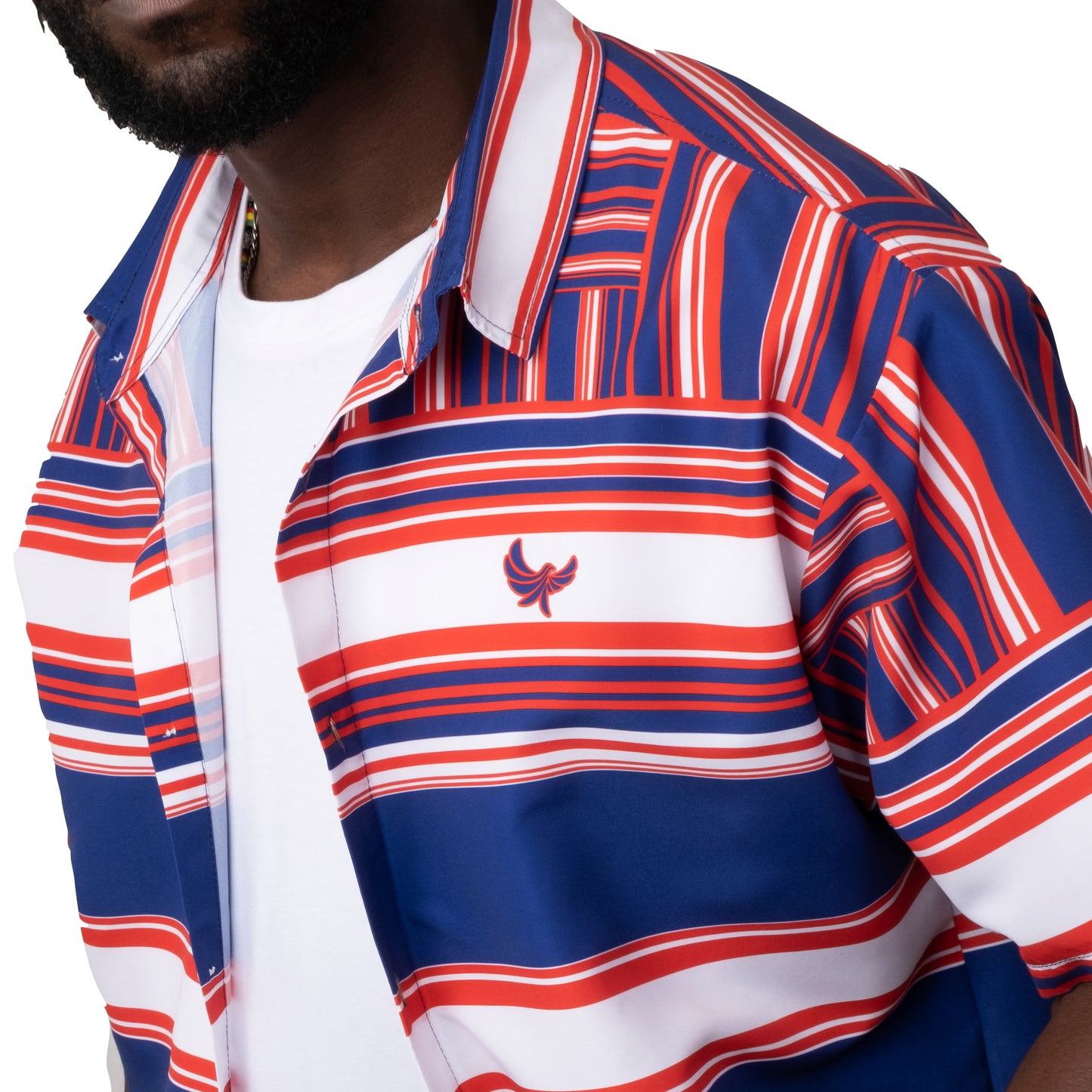 Button Down Shirt Navy Stripe PEACE GANG