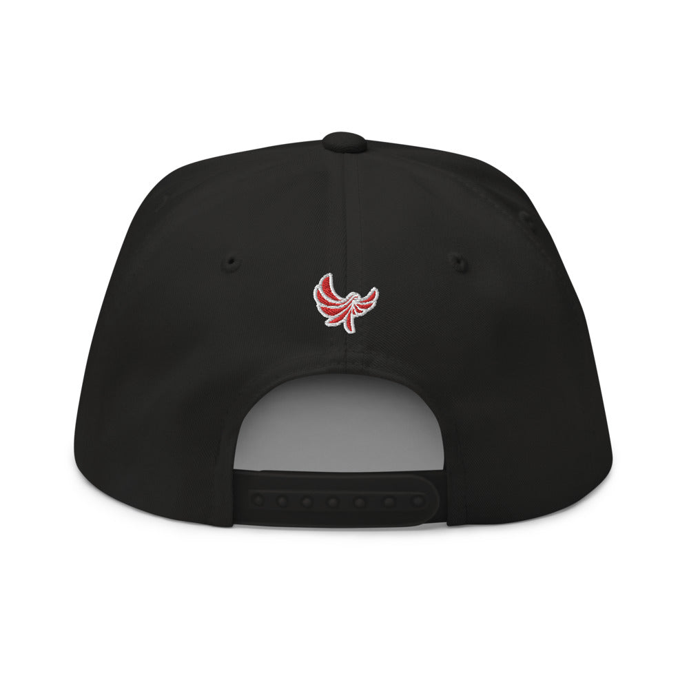 High Profile Five Panel Snapback Flat Bill Cap -PEACE GANG