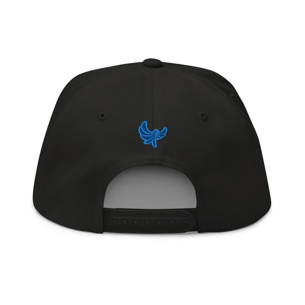 Five Panel Snap-Back Flat Bill Cap- PEACE GANG